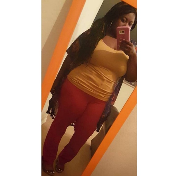 ***Plus Size Skinny Leg Pants - Rust*** - Picture 2 of 3